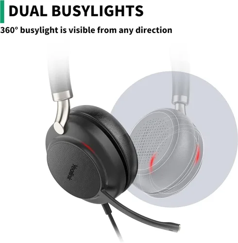 Miniatura 6 de Yealink Auriculares USB UH34 con micrófono, certificados por equipos, auriculares con cable con micrófono con cancelación de ruido para computadora