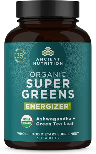 Miniatura 9 de Ancient Nutrition Supergreens - Tabletas multivitamínicas, superalimento orgánico en polvo con multivitaminas hechas de frutas reales, verduras