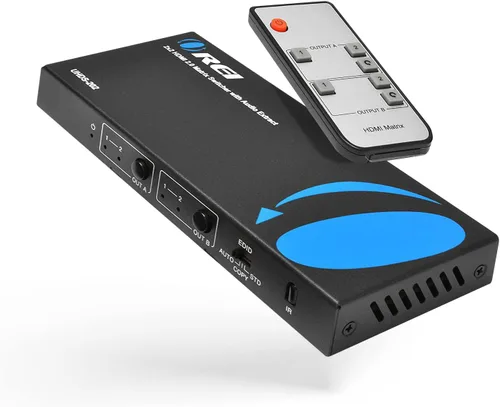 OREI Interruptor de matriz HDMI 4K 2 X 2, conmutador 18G UltraHD compatible con hasta 4K @ 60Hz y 1080P IR EDID HDCP 2.- Control remoto (UHDS-202)