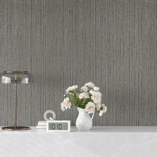 Miniatura 5 de VEELIKE Papel tapiz de pasto gris para despegar y pegar, papel tapiz de tela de hierba sintética extraíble para dormitorio, sala de estar, 15.7 x