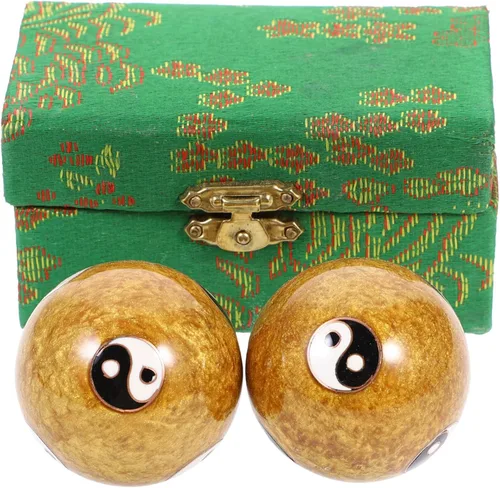 Miniatura 8 de Healifty 1 set Baoding Masaje de manos Esmalte Suave para Alivio y Salud de las Articulaciones para Ejercicio de Mano y Relajación