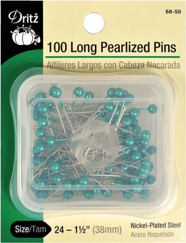 Miniatura 6 de Dritz 68-9 pines perlados, largos, blancos, 1-1/2 pulgadas (100 unidades)