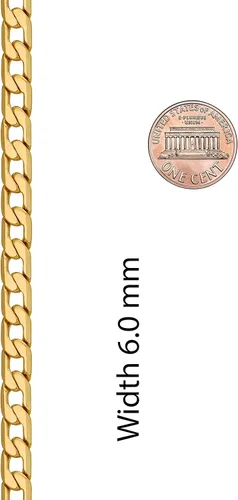 Miniatura 8 de LIFETIME JEWELRY Collares biselados de cadena de eslabones cubanos chapados en oro real de 24 quilates (0.118 in, 0.236 in y 0.374 in), Chapado