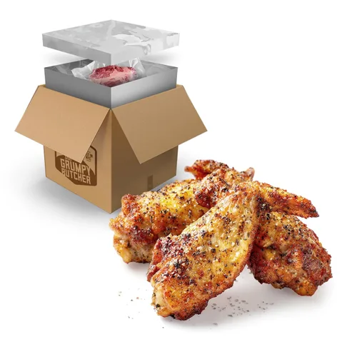 Miniatura 9 de Grumpy Butcher Heritage - Alitas de pollo cocinadas y aptas para microondas, paquete de 2 (20 onzas cada una), con ajo y parmesano de primera