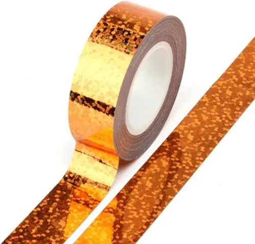 Cinta Washi de Lámina de Oro Rosa Premium Metálica Autoadhesiva de Enmascarar para Decoración de Pared, Manualidades, Álbumes de Recortes, Bordes de