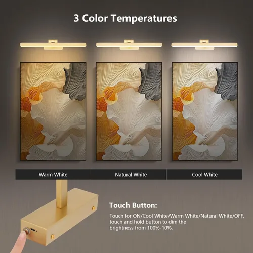 Miniatura 4 de Luz de imagen para pinturas funciona con pilas, iluminación artística inalámbrica, luz de arte recargable con control remoto y temporizador, lámpara