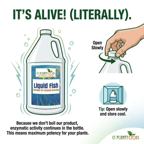 Miniatura 6 de GS Plant Foods Fertilizante líquido orgánico para peces - Natures Growth Boost, certificado OMRI, hidrolizado, a base de peces, solución