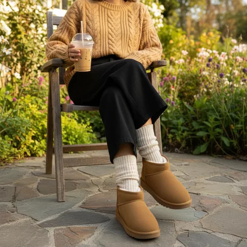 Miniatura 35 de CUSHIONAIRE, Hip 2 - Botas de nieve de gamuza auténtica para mujer, sin cordones, con cómodo forro de piel de oveja sintética + espuma viscoelástica
