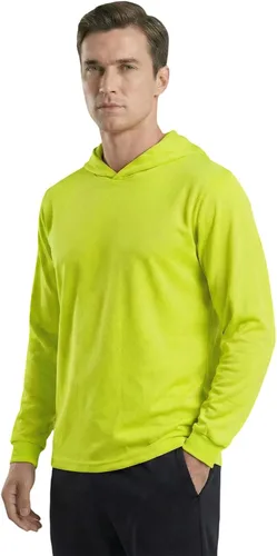 Miniatura 7 de HYCOPROT Hi Vis - Camisas de seguridad con capucha de alta visibilidad, manga larga, camisetas de trabajo de construcción, camisetas con capucha