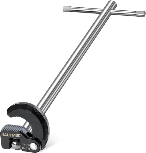 Miniatura 8 de HAUTMEC Llave telescópica para lavabo, llave de fregadero, capacidad de mandíbula de 3/8" a 1-1/4", mango extensible de 10" a 17", extractor