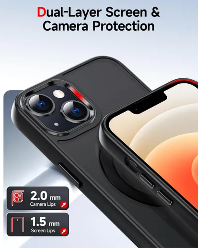 Miniatura 5 de LeYi para iPhone-13 Funda/iPhone-14 Fundas: con soporte para MagSafe i Phone 13Funda con anillo magnético iPhone14 iPhone13 Cubierta Funda para Negro