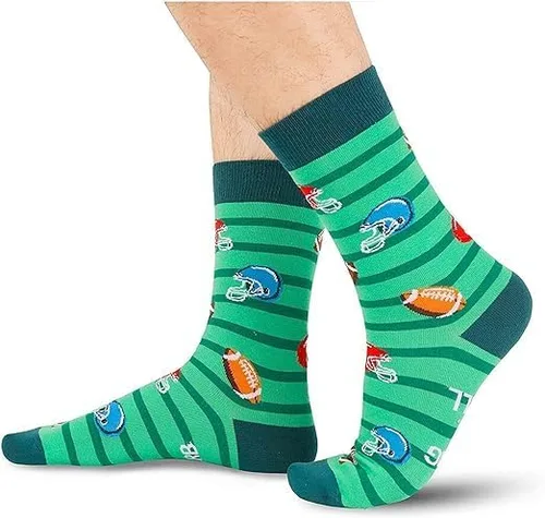 Miniatura 2 de Zmart Calcetines divertidos para hombre, calcetines de fútbol, béisbol, golf, carreras, automóvil, novedad, loco, deporte, regalos para hombres