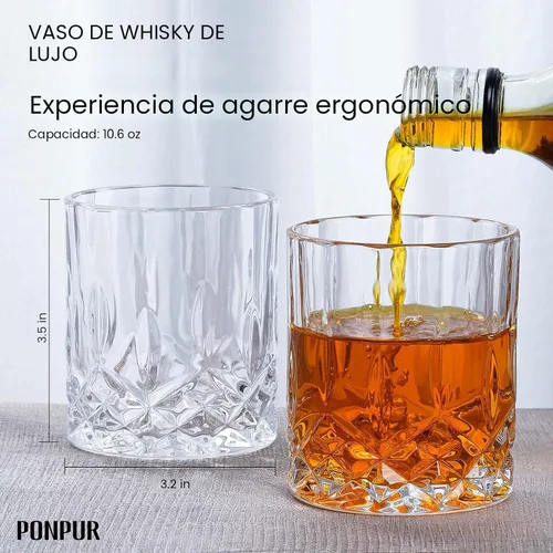 Miniatura 4 de PONPUR Regalos para hombres y papá, rellenos de calcetines, juego de decantador de whisky con 2 vasos, regalo único y genial de cumpleaños para papá