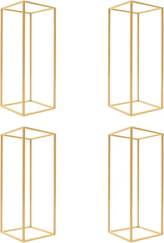 Miniatura 6 de 4 piezas de jarrón de metal con forma de columna, soporte geométrico para centros de mesa para el hogar, fiesta, boda, decoración de mesa