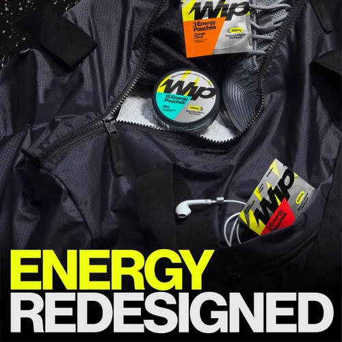 Miniatura 5 de Bolsas de energía Wip 100 mg de cafeína natural Vitaminas y minerales Fresa Kiwi 15 bolsas por lata 3 latas