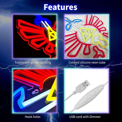 Miniatura 3 de Letrero de neón con espada para gamer, para decoración de pared, decoración de sala de juegos, regalos LOZ, espada maestra, letrero LED, decoración