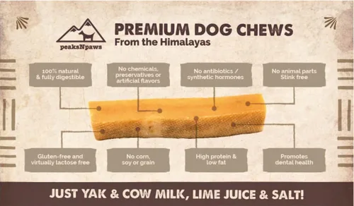 Miniatura 2 de peaksNpaws Yak Cheese - Masticables para perros del Himalaya, con alto contenido de proteínas, golosinas naturales para perros pequeños, sin