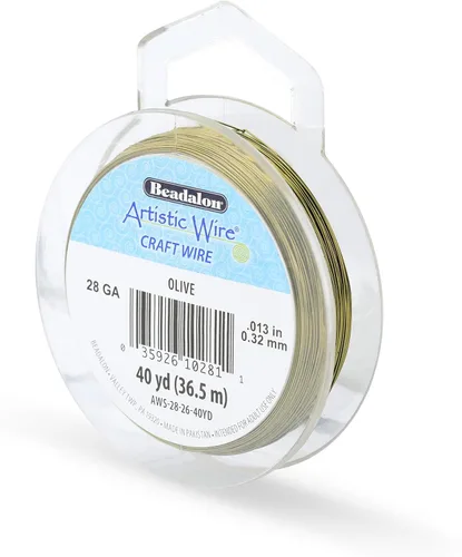 Miniatura 185 de Artistic Wire, alambre para manualidades de calibre 22 bañado en plata, resistente a las manchas, color cobre, blanco, 9,1 m