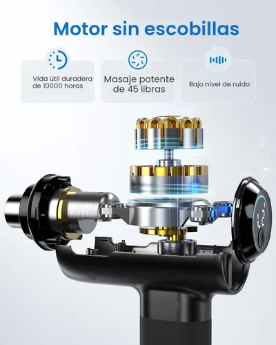 Miniatura 4 de RENPHO Active+ Pistola de masaje de percusión, regalos del día del padre, 5 velocidades ajustables para espalda, cuello, recuperación muscular