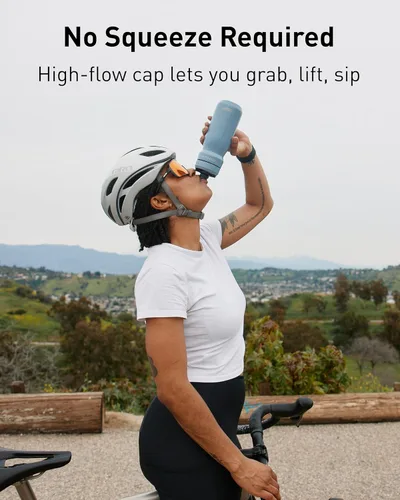 Miniatura 3 de CamelBak Podium Steel - Botella de agua térmica para bicicleta de acero inoxidable, color piedra, 18 oz