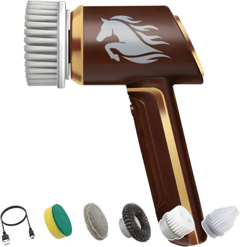 Miniatura 2 de Depurador de caballos de fuerza Gold Edition, mayor duración de la batería, energía eléctrica, recargable, gira 350 RPM, impermeable, 5 cabezales