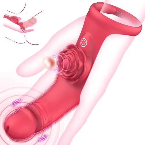 Vibrador de dedo para adultos, juguetes sexuales - Vibrador de punto G, estimulador de clítoris, juguete de rosa con 9 potentes modos de vibración,