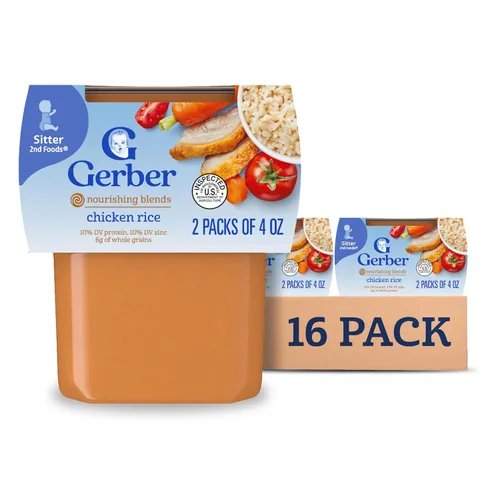 Miniatura 10 de Gerber Baby Food 2nd Foods, cena, puré de pollo con manzana, tubos de 4 onzas, paquete de 2 (paquete de 8)
