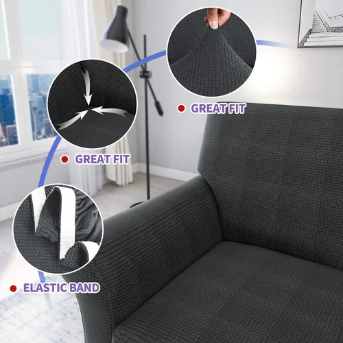 Miniatura 3 de ZNSAYOTX Fundas para sillas de sala de estar con brazos antideslizantes y elásticas para sillón, fundas de elastano para sillón, fundas protectoras