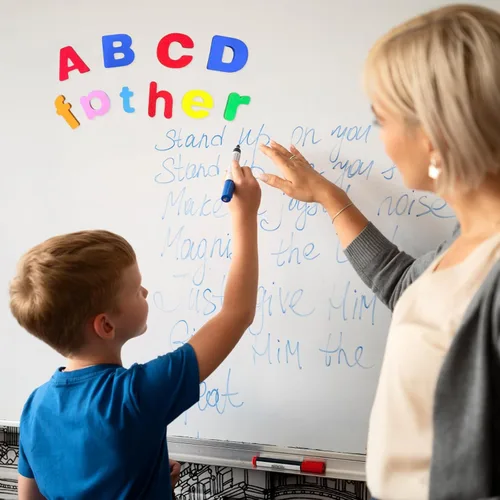 Miniatura 6 de Letras magnéticas del alfabeto para el aula, 238 imanes de color minúsculas para refrigerador, letra magnética ABC de doble cara para niños de 3