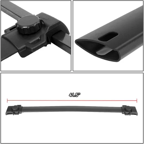 Miniatura 5 de DNA Motoring PT-ZTL-8082 Par de Barras Transversales de Aluminio para Portaequipajes de Techo de Automóvil Compatibles con Jeep Patriot 07-17, Negro