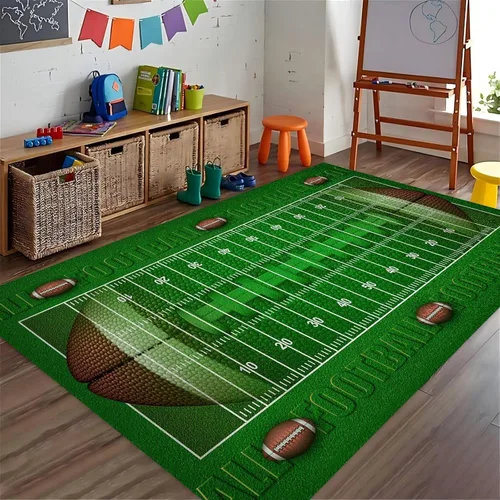Miniatura 32 de Alfombra deportiva, campo de fútbol verde, 4 x 5 pies, nailon, antideslizante, lavable