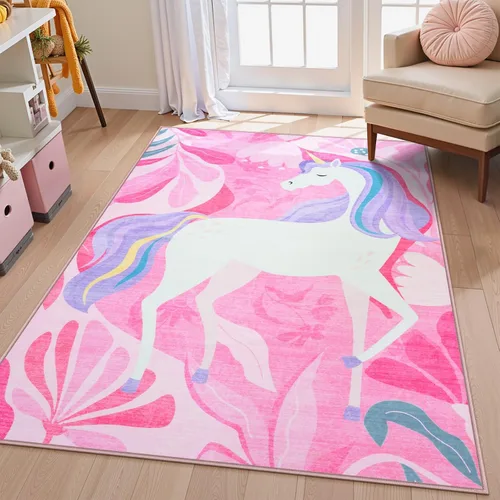 Miniatura 9 de LIVEBOX Alfombras lavables de dinosaurio de 3 x 5 pies para dormitorio de niños, alfombra suave de animales para sala de juegos de niños, alfombras