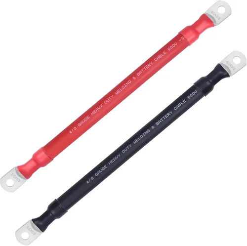 Miniatura 38 de Cable de batería flexible de 1/0 AWG con terminales de 3/8" - Alambre de cobre puro OFC para inversor y soldadura para automotriz, solar, RV