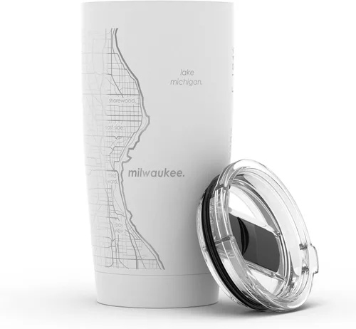 Miniatura 28 de Well Told Vaso de café aislado con diseño grabado de mapa de Atlanta Georgia, taza de acero inoxidable grabada (20 onzas, negro) con diseño de mapa
