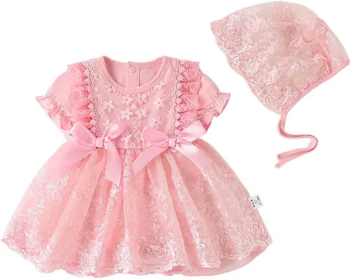 Miniatura 21 de Vestido de otoño de manga larga para niña pequeña, vestido de encaje con flores, boda, primer cumpleaños, bautizo, vestido con sombrero