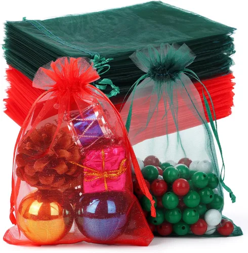 Miniatura 11 de WenTao 100 bolsas de organza blancas transparentes de 4 x 6 (3.9 x 5.9 in) para recuerdos de boda con cordón, bolsas de joyería de primera calidad