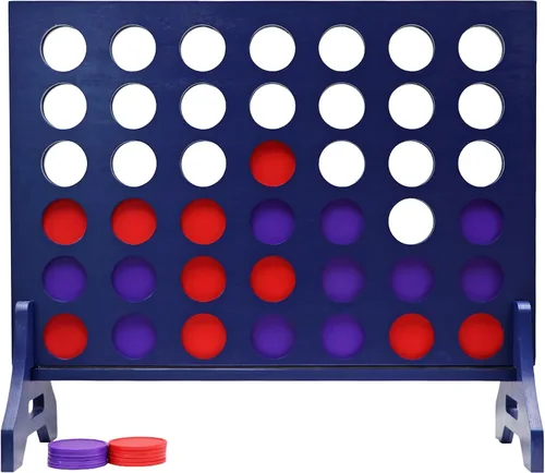 Miniatura 46 de Tailgating Pros Cuatro en una fila gigante azul marino premium con funda de transporte – Juego de patio al aire libre de gran tamaño – ¡Muchos
