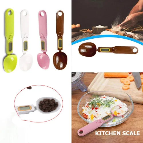 Miniatura 6 de Báscula electrónica de cuchara de alimentos de 17.64 oz/0.00 oz con peso para gramos y onzas, báscula digital de cocina con mango y boquilla