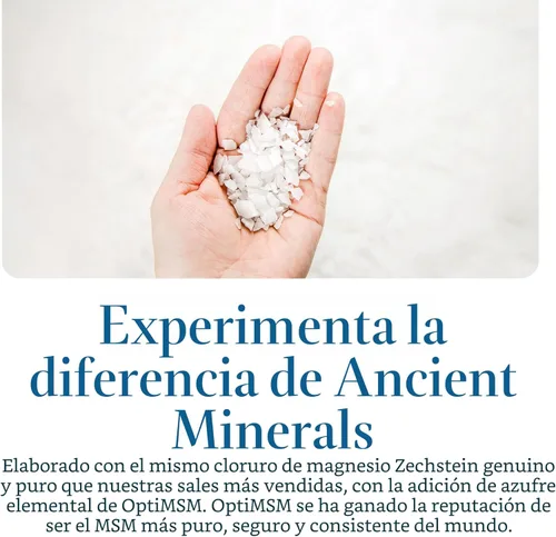 Miniatura 3 de Ancient Minerals Copos de baño de magnesio Ultra con OptiMSM – Cloruro de magnesio Zechstein puro y sales de baño de azufre orgánicas, remojo