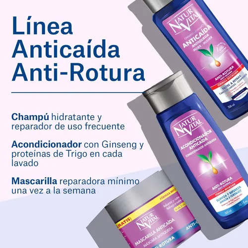 Miniatura 5 de NaturVital Acondicionador de proteínas de trigo hidrolizadas antiroturas unisex para cabello natural SOS, fórmula revitalizante y fortificante