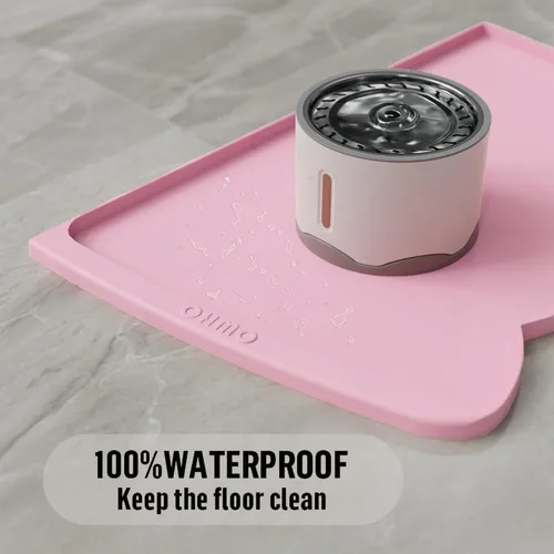 Miniatura 125 de OHMO - Tapete de silicona para alimentos para gatos, tapete de alimentación de mascotas para el piso, antideslizante e impermeable, bandeja de agua