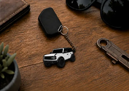 Miniatura 2 de Accesorios de Llavero Bronco 4 puertas llavero Fob Cubierta Modificaciones geniales compatibles con Ford Bronco 2022 2023 2024 Blanco