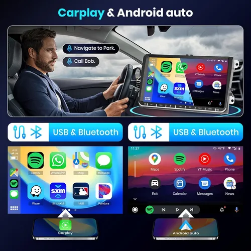 Miniatura 4 de podofo 2G+64G coche estéreo GPS navegación unidad principal 9 pulgadas pantalla táctil para VW Passat Jetta Tiguan Golf MK5 MK6 T5 EOS Polo en Dash