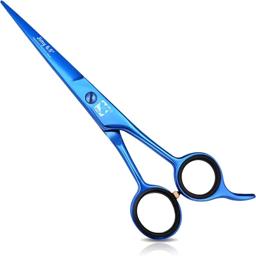 Miniatura 10 de Jimy Tijeras profesionales para adelgazar el cabello de 6.5 pulgadas, acero inoxidable negro ultra afilado, tijeras para adelgazar el cabello