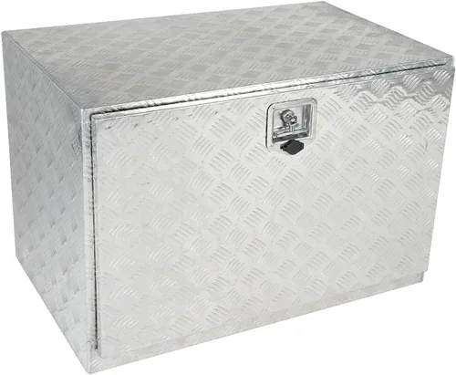 Miniatura 24 de Caja de herramientas de aluminio negro de 39 x 13 x 10 pulgadas con cerradura y llaves, caja de herramientas de 5 barras de banda de rodadura, caja