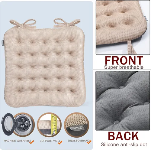 Miniatura 4 de SINOSSO Cojín para Silla de Oficina con Excelente Efecto de Soporte 1 Paquete, Cojín de Asiento de Escritorio/Computadora de Malla de Aire de Lujo