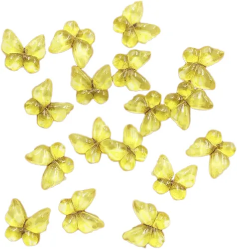 Miniatura 13 de Diamantes de imitación de mariposa con parte trasera plana, 80 unidades de 0.394 pulgadas, dijes de mariposa de resina para uñas, adornos, álbumes