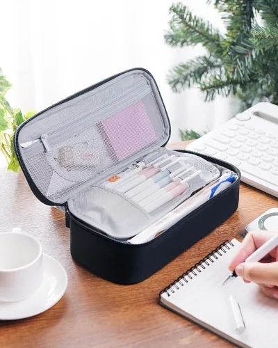 Miniatura 2 de YOKUMA Estuche para lápices, bolsa de lápices de gran capacidad, caja de lápices con cremallera estética, suministros de regreso a clases