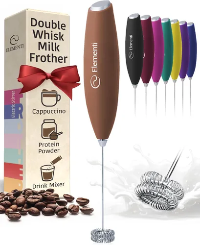 Miniatura 13 de Elementi Varita espumadora de leche, agitador eléctrico de mano fácil de usar para bebidas en polvo, batidor de café duradero y potente y varita