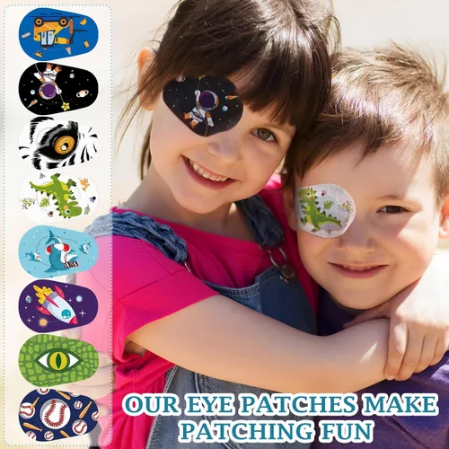 Miniatura 4 de Siifert 80 piezas de parches adhesivos para ojos sin látex para niños, sin látex, desechables, lindos, para ambliopía, bloqueo de luz, ojo perezoso